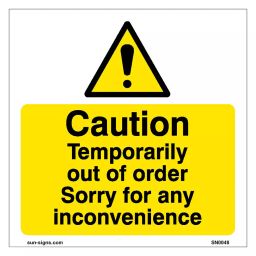 SUNSIGNS  Caution Temporarily Out Of Order Signages Size 914x914 mm HP Print + Vinyl + ACP Sheet, SN0048-picture-20