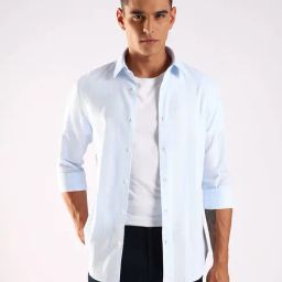 Calvin Klein Jeans Blue Cotton Slim Fit Striped Shirt-picture-44