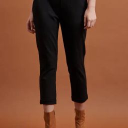 Label Ritu Kumar Black Loose Fit Mid Rise Trousers-image-44