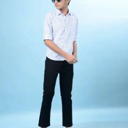 Crimsoune Club Boys Blue Self Design Shirt-image-44