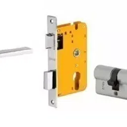 Dorset 70 mm Lever Handle Lock Set With Both Side Key Cylinder Silver Chrome HL PIE-image-74