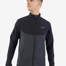 Artengo By Decathlon Black Slim Fit Colour Block Sports Jacket-10