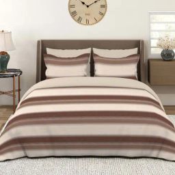 Layers Duracount 225 CVC Cotton Blend Stripes Pattern Bedsheet Set-image-67