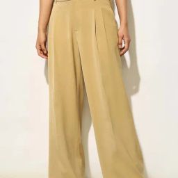 Only Khaki Solid Trousers-15