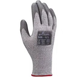 Showa Duracoil Grey HPPE Polyester Cut Resistant Work Gloves Size 8 Polyurethane Coating, SHO5463-picture-28