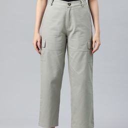 Popnetic Women Cotton High-Rise Parallel Trousers-picture-12