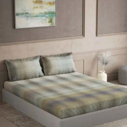 Ddecor Live beautiful Maxima Grey 180 TC Cotton King Bedsheet with 2 Pillow Covers-image-90