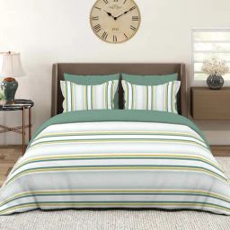 Layers Durathreads 225 CVC Cotton Blend Stripes Pattern Bedsheet Set-image-31