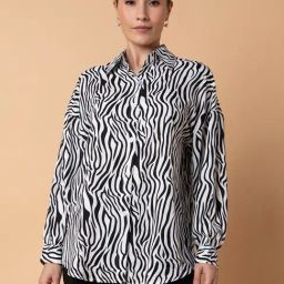 SHOWOFF Black & White Printed Oversized Shirt-image-72