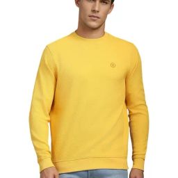 Louis Philippe Yellow Regular Fit Texture Sweatshirt-picture-6