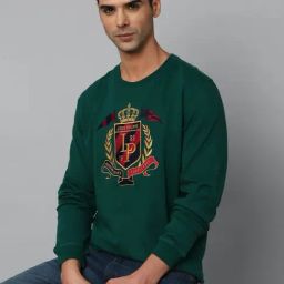 Louis Philippe Sport Green Regular Fit Printed Sweatshirt-21