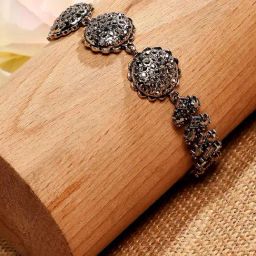 Sohi Women's Circular Antique Bracelet - Silver-image-15