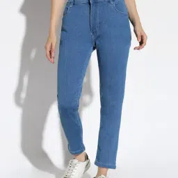 showoffff SHOWOFF Blue Denim Straight Fit Mid Rise Jeans-picture-24