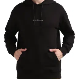 Calvin Klein Black Regular Fit Printed Hooded Sweatshirt-image-45