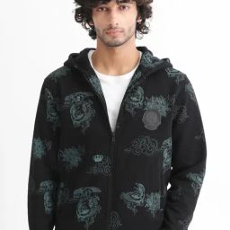 Rare Rabbit Black Relaxed Fit Printed Sweatshirt-picture-17