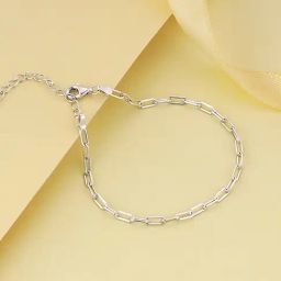 GIVA 92.5 Sterling Silver Interlinked Chain Adjustable Bracelet-image-2