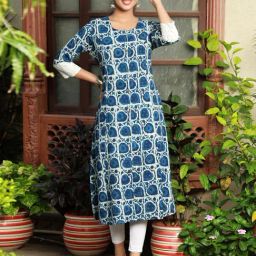 Zari Jaipur Blue Printed Straight Kurta-image-25