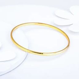 GIVA 92.5 Sterling Silver Golden Classic Kada Bangle-image-7