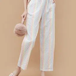 Ginger by Lifestyle Women Striped Printed Regular Fit Trousers-0