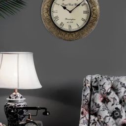 Aapno Rajasthan Handcrafted Multicolor Brass Wall Clock-19