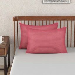 Fabindia Nile Red Cotton 92 TC Pillow Cover - Set of 2-image-70
