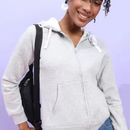 Campus Sutra Grey Cotton Sweatshirt-image-70