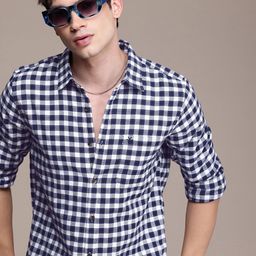 WROGN Opaque Checked Pure Cotton Casual Shirt-image-35