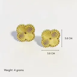 Lady Raiment Gold-Toned Floral Stud Earrings image 3