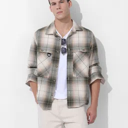 The Indian Garage Co Checked Cotton Casual Shirt-image-4
