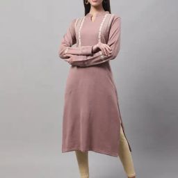 Cantabil Pink Embroidered Straight Kurta-image-26