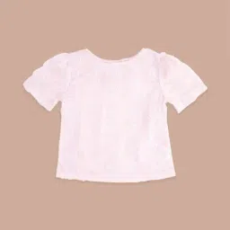 Pantaloons Junior Peach Cotton Applique Top-image-6