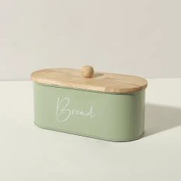Westside Home Mint Bread Box with Wood Lid Kitchen Storage-42