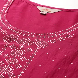 Anouk Printed Regular Mukaish Kurta with Trousers & With Dupatta image 2