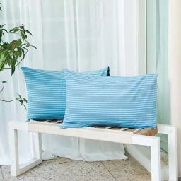 Fabindia Nile Blue Cotton 92 TC Pillow Cover - Set of 2-image-65