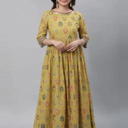 Aurelia Green Printed Flared Kurta-71