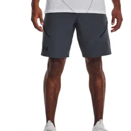 Under Armour Grey Classic Fit Sports Shorts-image-77