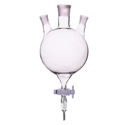 ABGIL Separating Funnel Three Neck Flask Type with Joint PTFE Stopcock & Interchangeable Stopper 1000 ml Transparent Borosilicate Glass, FSTN-T-416-03-image-1