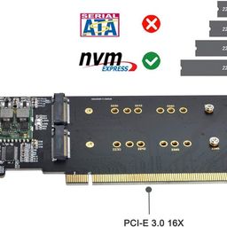 generic Foxaa M.2 NVME Gen 3.0 Adapter M.2 NVME AHCI X4 to PCIE Express 3.0 Gen3 X16 Raid Card VROC Raid0 Hyper Adapter image 2