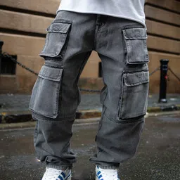 Powerlook Men Loose Fit Cargos Trousers-image-54