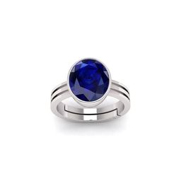 Pranjal Gems Unisex 13.25 Ratti Blue Sapphire Gemstone Studded Adjustable Finger Ring-image-81