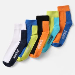 Pine Kids Knit Ankle Length Silvadur Antimicrobial Socks with Design Pack of 5 - Multicolor-image-52