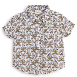 JusCubs Cotton Woven Half Sleeves Tigers Printed Shirt - Green-image-77