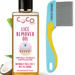 Coco Crush Lice Nits Remover Hair Oil, 100ml & Long-Handle Easy to Use Lice Comb, 100% Natural-picture-17