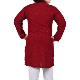 Arshia Fashions Boys Embroidered Regular Sequinned Kurta with Pyjamas image 2