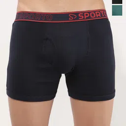 Sporto by Macho Pack Of 3 Mid Rise Basic Trunks Sprto_M1030-N(1)-Olv(1)-Prt(1)-L-picture-45
