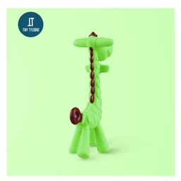Tiny Tycoonz Silicone Combo Of Giraffe Shape & Rattle Handle Teethers - Green image 2