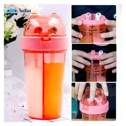 FunBlast Two Partition Sipper Bottle with Straw  Random Color image 2