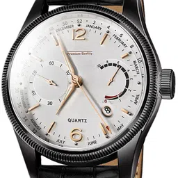 DOUBLERUN Men Dial & Leather Bracelet Style Straps Analogue Multi Function Watch H05N8032 image 2