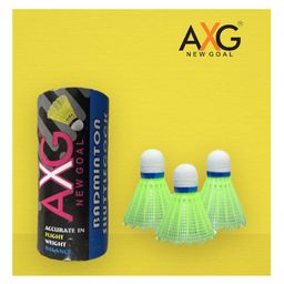 AXG NEW GOAL Scratch Resistant A 2000 Badminton Racquets Set Of 2 with 3 Plastic Shuttles and Net Badminton Kit - Green image 3