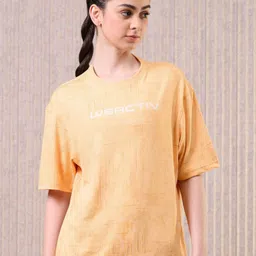Technosport Women Typography Drop-Shoulder Sleeves Antimicrobial Pockets Boxy T-shirt-image-28
